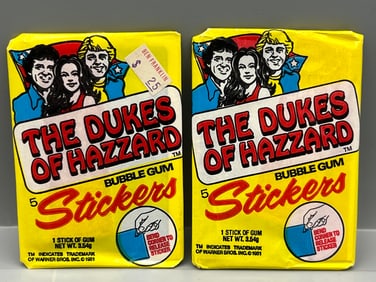 Lot of (2) 1981 Donruss The Dukes of Hazzard Unopened Wax Packs
