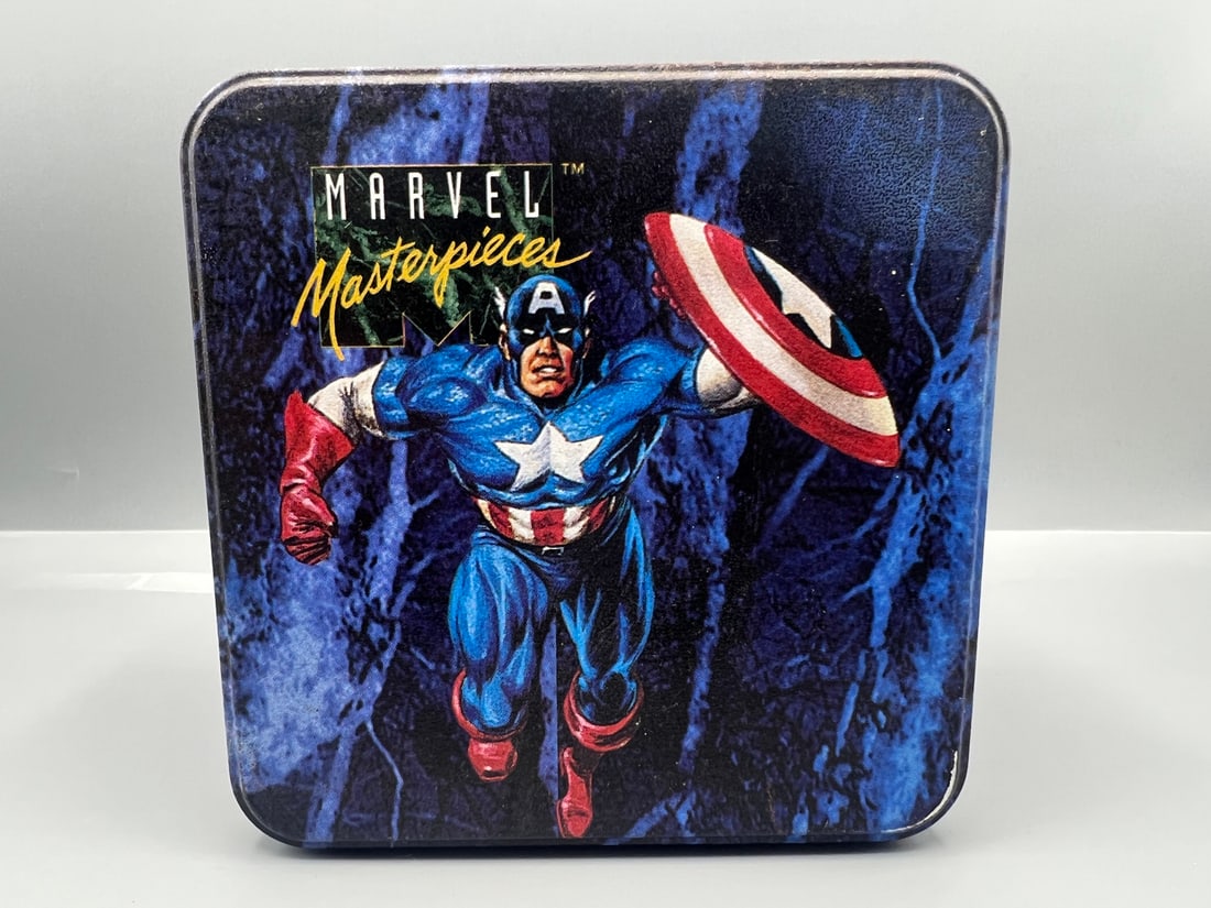 1992 Skybox Marvel Masterpieces Series 1 Complete Limited Edition Tin Set w/ 5 Card Battle Spectra (1 of 4)
