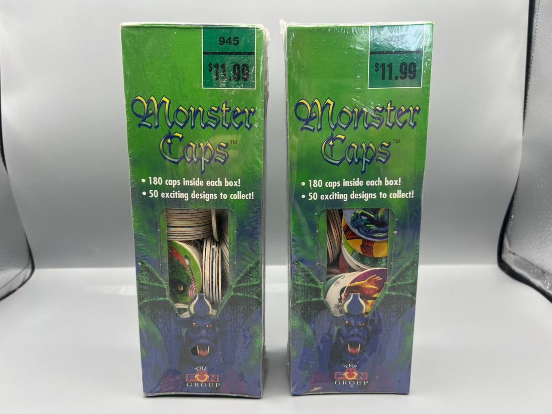 Lot of (2) 1995 Fun Group Monster Caps (Pogs) Sealed Wax Boxes: Lot of (2) 1995 Fun Group Monster Caps (Pogs) Sealed Wax Boxes