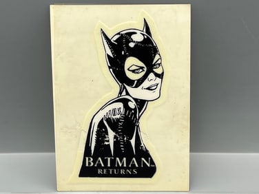 1992 Ralston Catwoman Glow In The Dark Sticker Cereal Premium - Tough To Find - Michelle Pfeiffer -