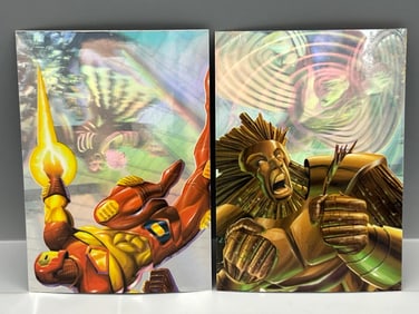 1995 Flair Marvel Annual Holoblast Iron Man Vs. Mandarin #5 & Banshee Vs. Phalanx #9