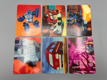 Lot of (6) 1985 Hasbro Transformers Trading Cards - Varying Conditions - Tough to find set