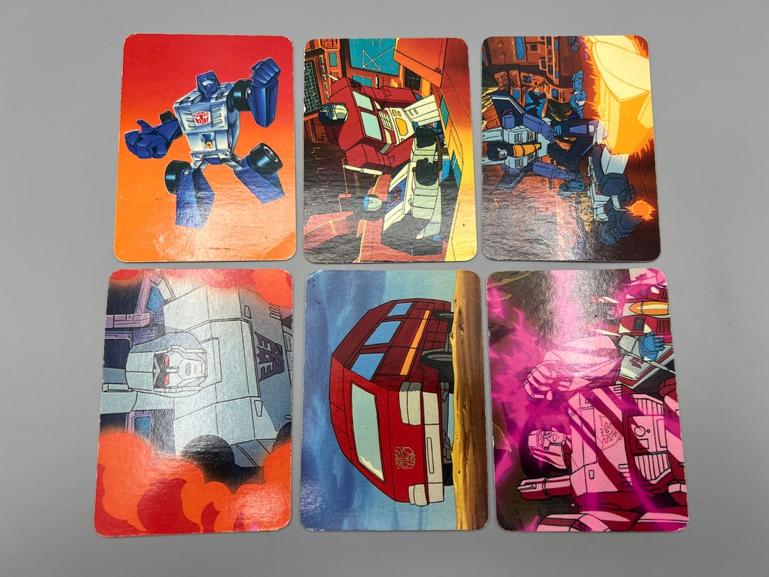 Lot of (6) 1985 Hasbro Transformers Trading Cards - Varying Conditions - Tough to find set: Lot of (6) 1985 Hasbro Transformers Trading Cards - Varying Conditions - Tough to find set