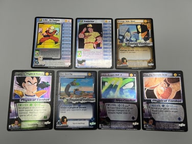Lot of (7) 2001 Score Limited Dragon Ball Z Foil Trading Cards - Varying Conditions