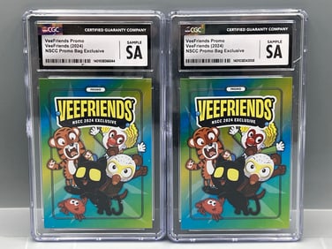 Lot of (2) 2024 National Card Convention VIP Exclusive VeeFriends Promo CGC Slabbed Sample Cards