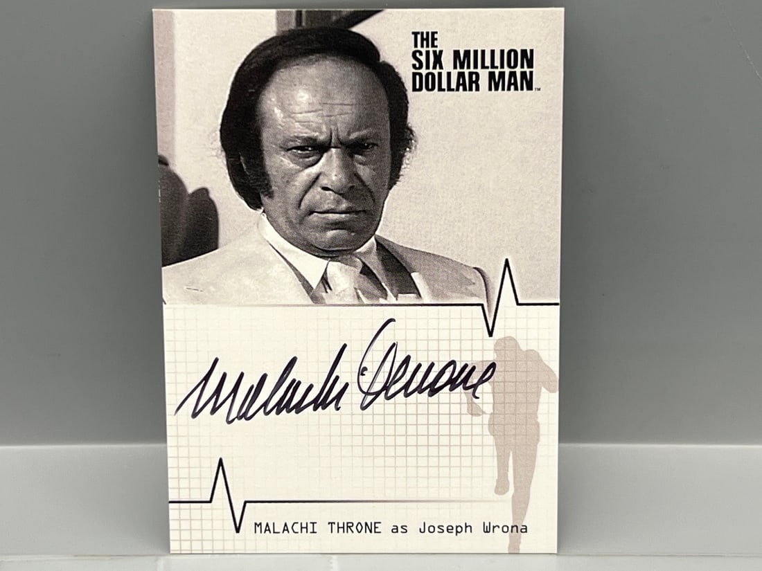 2004 Rittenhouse Six Million Dollar Man Malachi Throne On Card Auto #A6: 2004 Rittenhouse Six Million Dollar Man Malachi Throne On Card Auto #A6