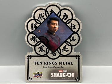 2023 Upper Deck Shang-Chi Ten Rings Metal Simu Liu As Shang-Chi Silver Die Cut Insert - Metal Card
