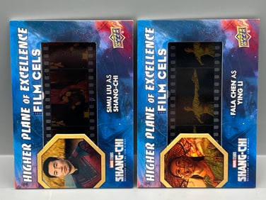 Lot of (2) 2023 Upper Deck Shang-Chi Higher Plane of Excellence Tier Three Film Cell Inserts