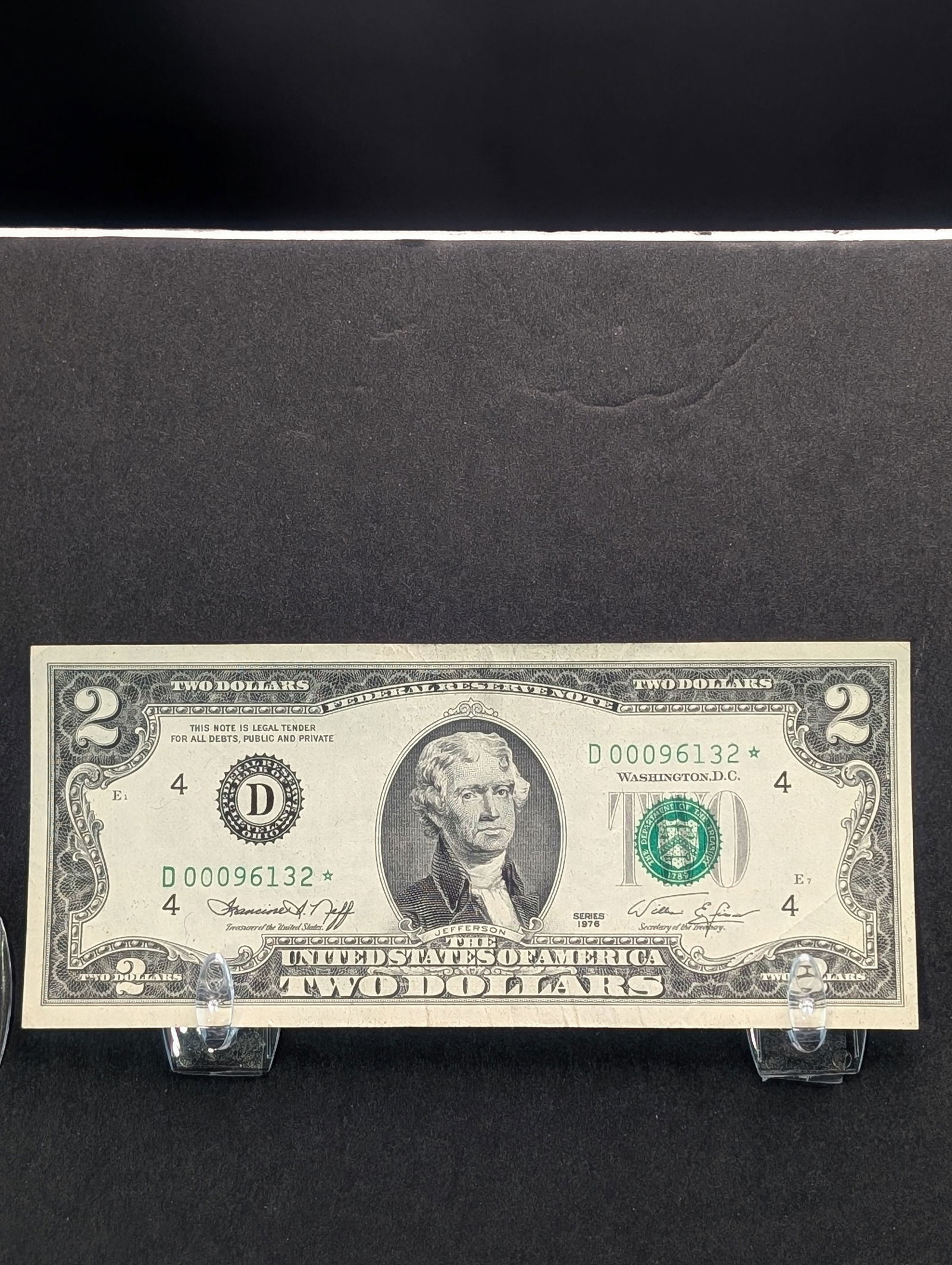 1976 Two Dollar Federal Reserve Star Note - Lower Serial Number (1 of 3)