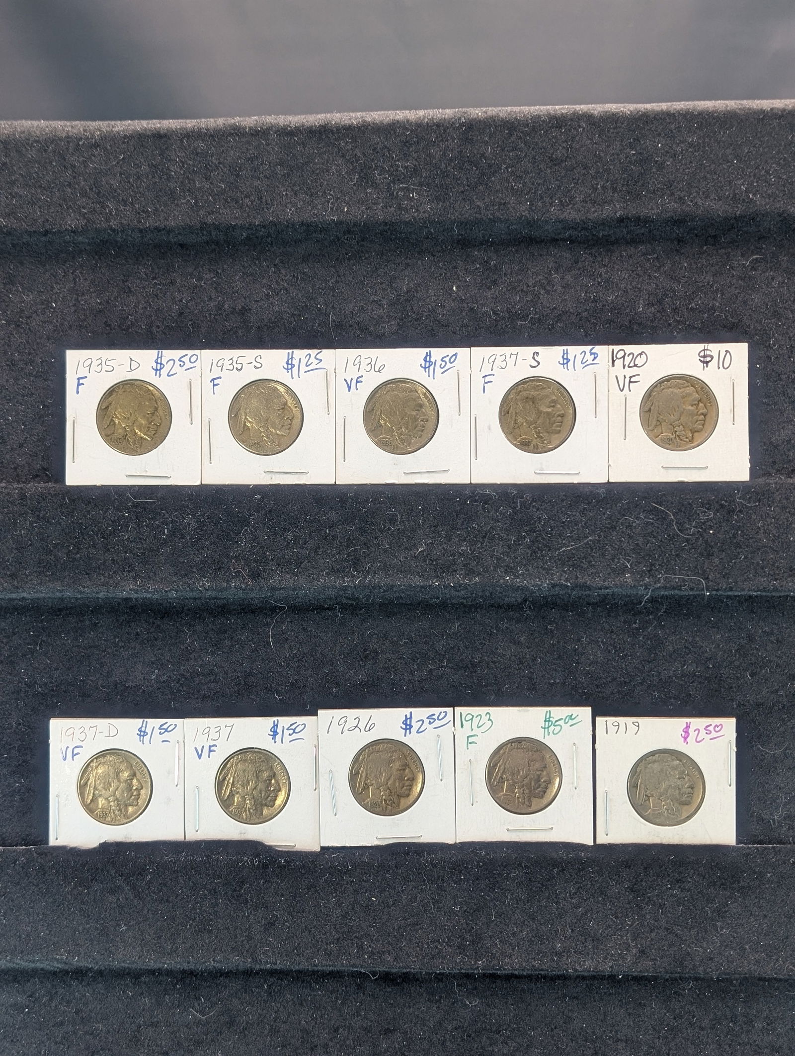 10 Full Date Buffalo Nickels. (1 of 6)