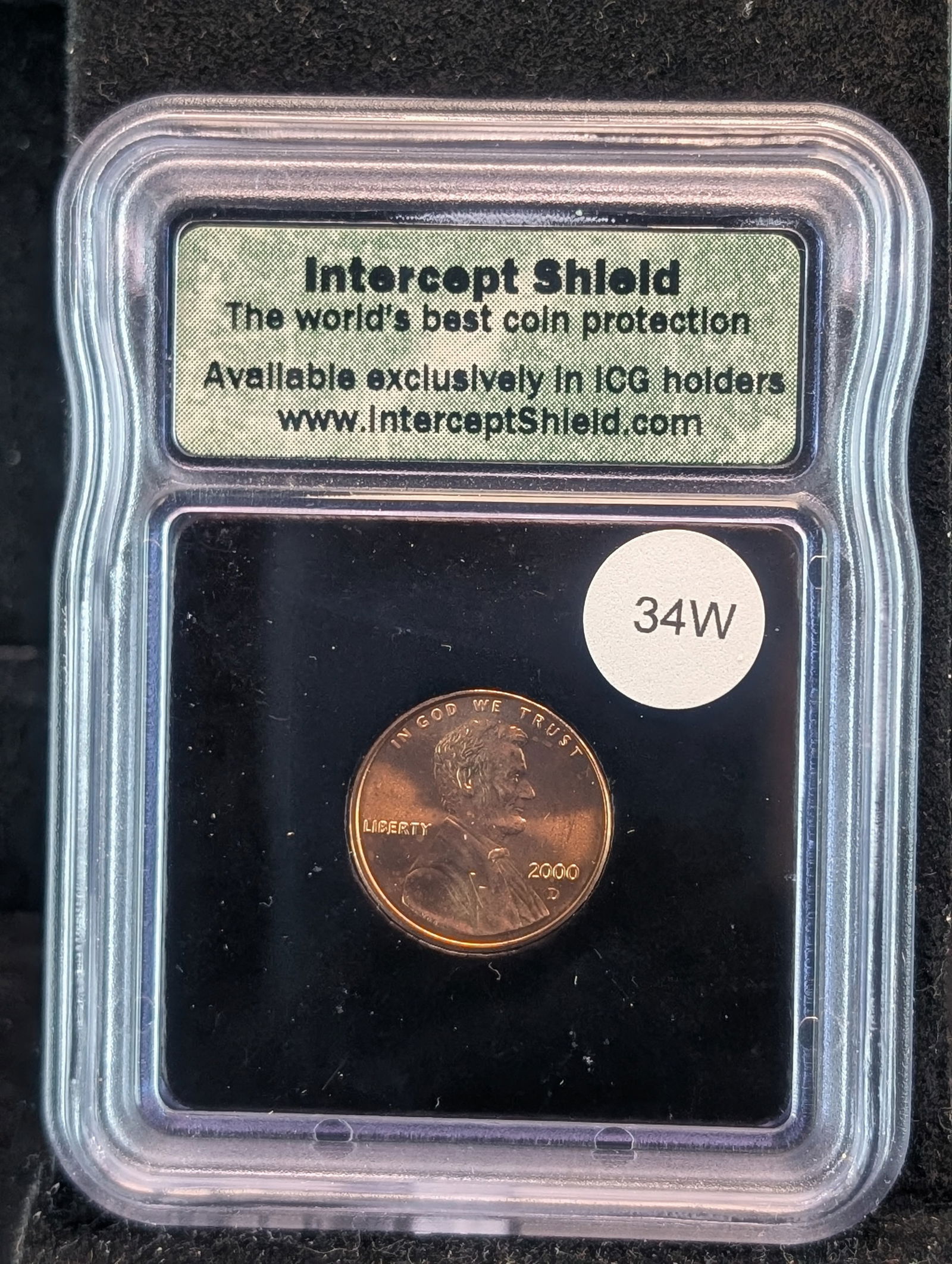 2000-D Lincoln Penny - Intercept Shield - Slabbed by ICG (1 of 3)