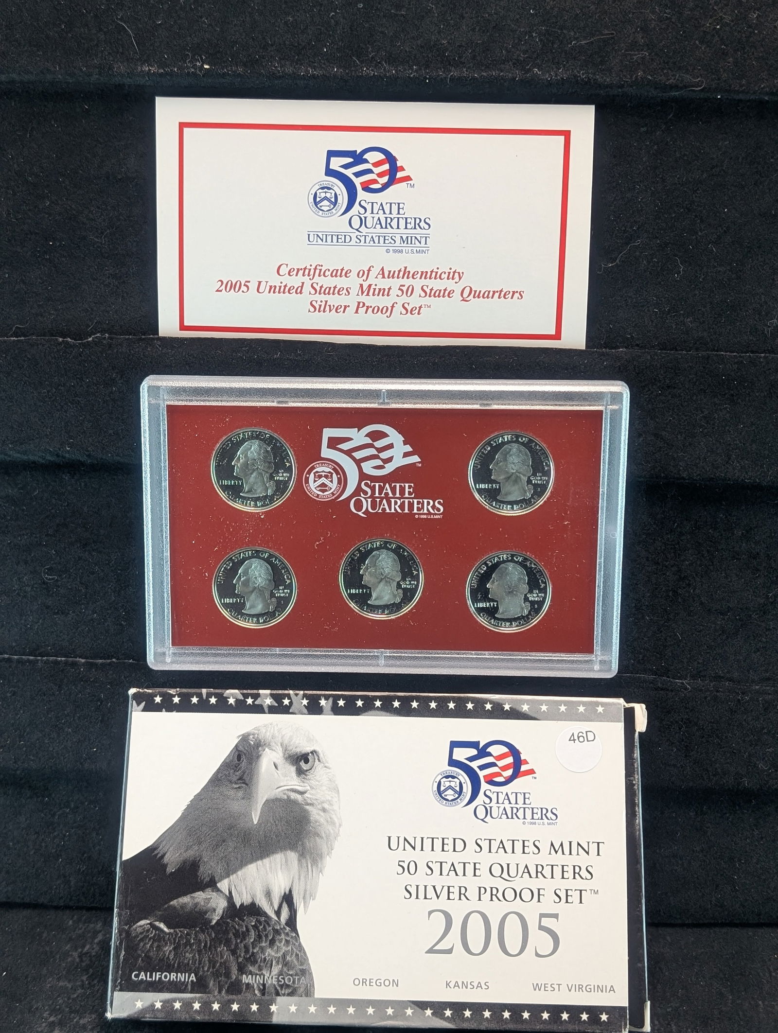 2005-S U.S. Mint 50 State Quarters Silver Proof Set In OGP w/COA (1 of 4)