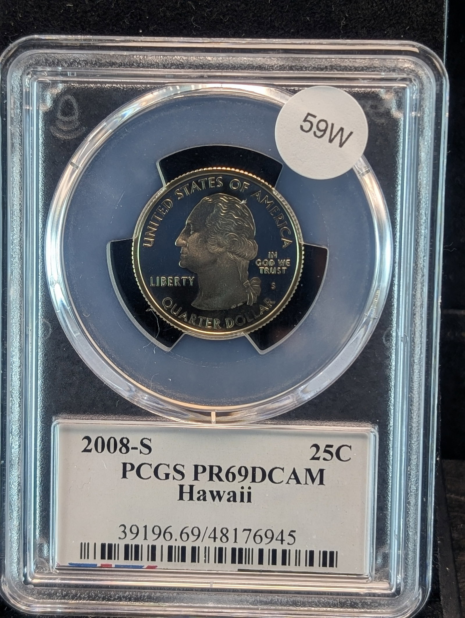 2008-S - Hawaii Quarter - PCGS PR69DCAM: 2008-S - Hawaii Quarter - PCGS PR69DCAM