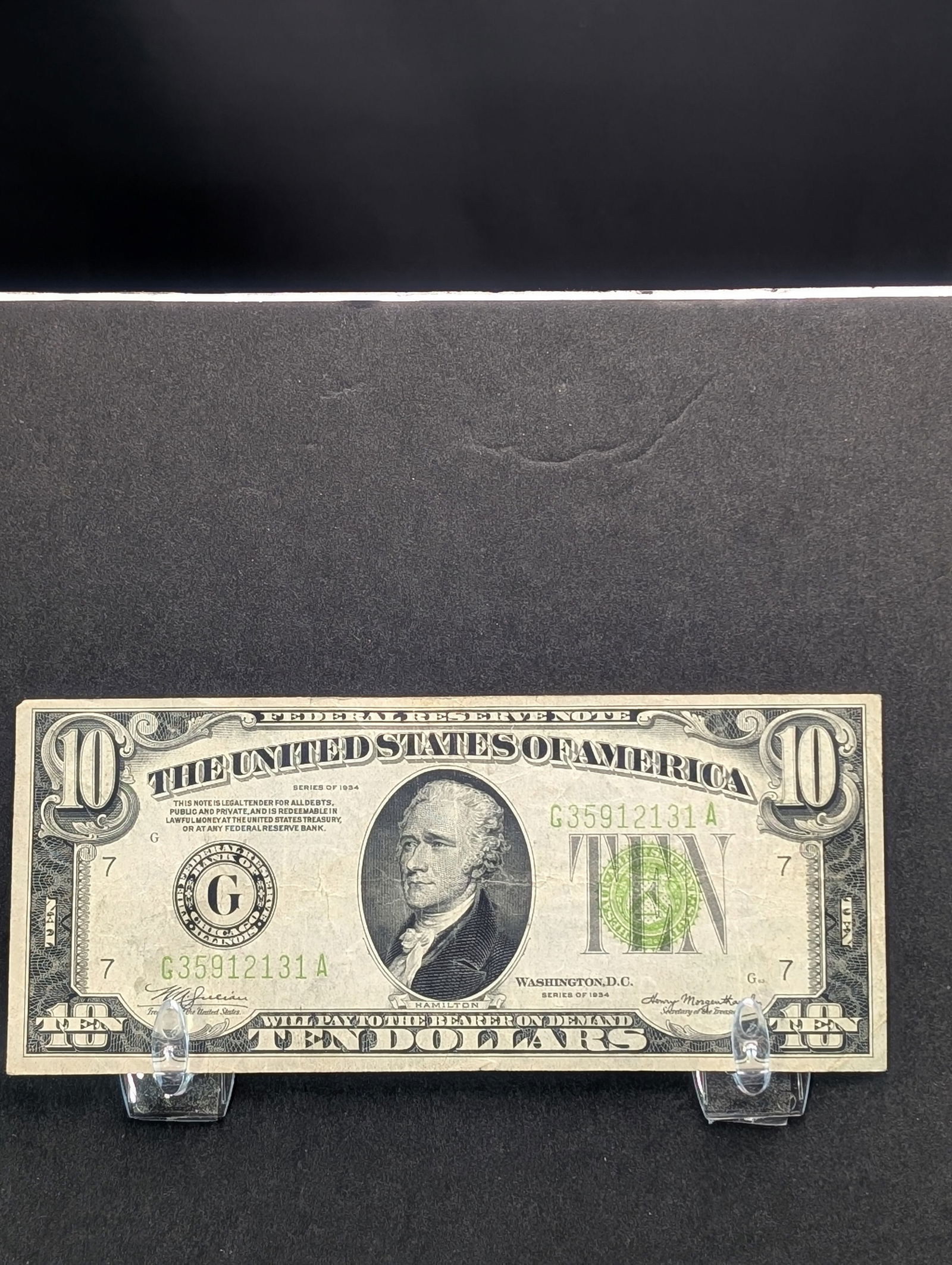 1934 Ten Dollar Light Green Seal Federal Reserve Note (1 of 3)