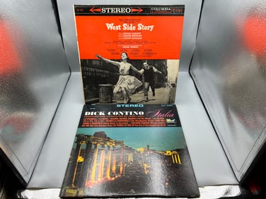 1961 West Side Story Reissue & Unknown Release Date Dick Contino Italia Vinyl Albums - DLP 3651 & OS