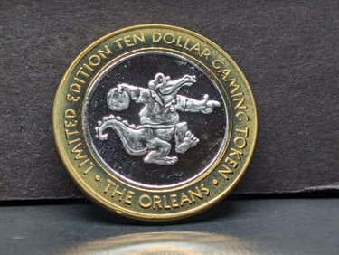 Limited Edition .999 FINE SILVER Center The Orleans Casino $10 Gaming Token in Capsule