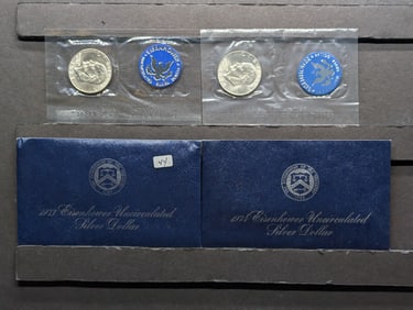 1973-S & 74-S Eisenhower Uncirculated Silver Dollars - 40% Silver