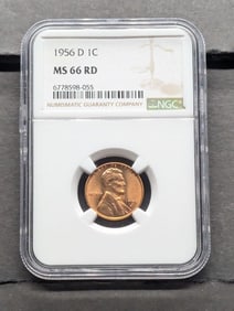 1956-D Lincoln Wheat Cent - NGC MS66 RD