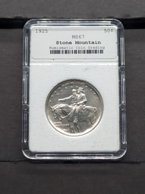 1925 Stone Mountain Silver Half Dollar - NCG. Cert. MS67. NOT "NGC".