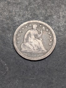 **VG+** 1850-O w/ Stars Seated Liberty Half Dime
