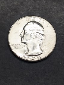 **GEM BU** 1954-S Washington Silver Quarter