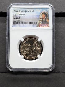 2022-P Sacagawea Ely S. Parker $1 Coin - NGC MS68