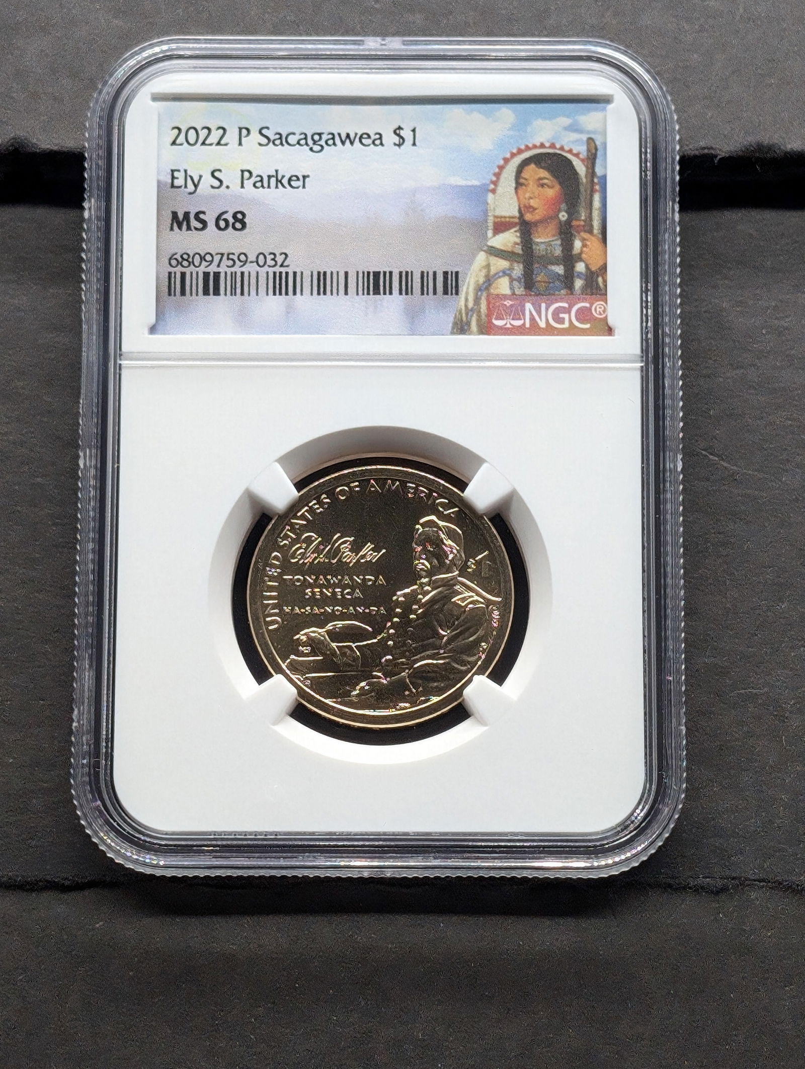 2022-P Sacagawea Ely S. Parker $1 Coin - NGC MS68 (1 of 3)
