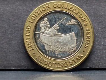 Limited Edition .999 FINE SILVER Center Shooting Star Casino $10 Gaming Token