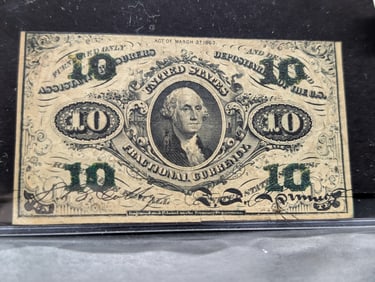 1863 10 Cents Fractional Currency - Very Nice