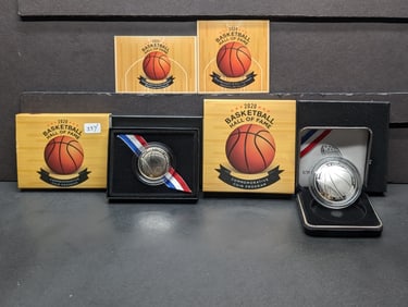2020 Basketball Hall of Fame 50c & $1 Silver Proof Set
