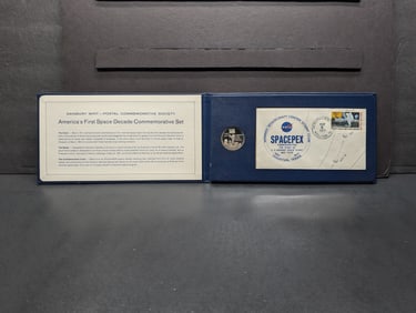1971 America's First Space Decade Sterling Coin & Stamp Set