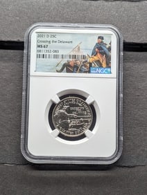 2021-D Crossing the Delaware Quarter - NGC MS67