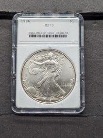 1996 American Silver Eagle - NCG. Cert. MS70. NOT "NGC"