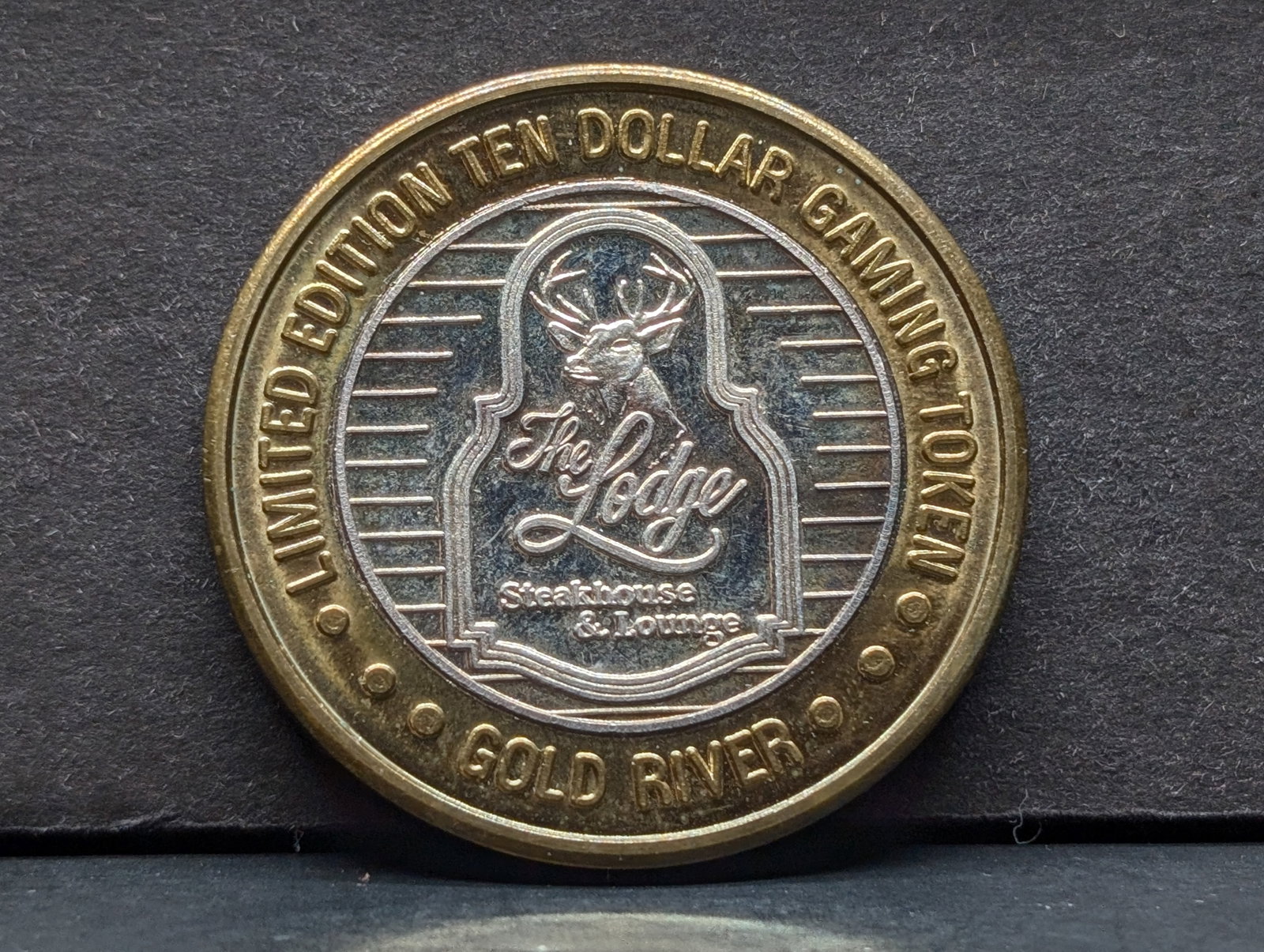 Limited Edition .999 FINE SILVER Center Gold River Casino $10 Gaming Token: Limited Edition .999 FINE SILVER Center Gold River Casino $10 Gaming Token