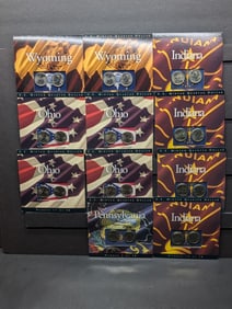 Statehood Quarter Collection in State Information Displays (P&D Mint - 11 PCS). 22 Coins. OH, IN,