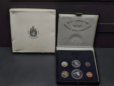 1967 Royal Canadian Mint Ottawa Centennial Proof Set in OGP (Missing $20 Coin). Four Silver Coins.