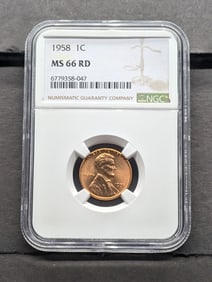 1958 Lincoln Wheat Cent - NGC MS66 RD