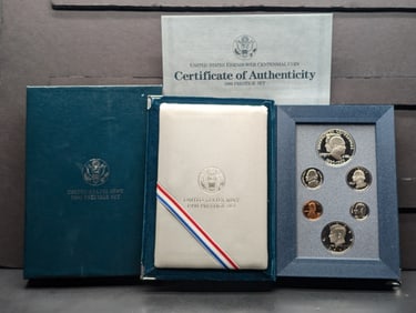 1990-S U.S. Prestige Set in OGP w/ COA - Eisenhower Centennial. "P" Dollar 90%