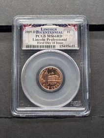 2009-D Lincoln Professional Cent - PCGS MS66 RD *First Day of Issue*