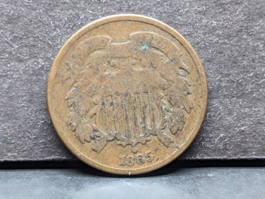 1865 Two cent piece. VG.