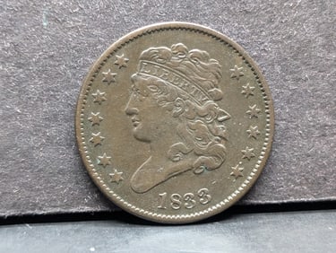 1833 Half Cent. XF.