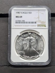 1987 American Silver Eagle - NGC MS69