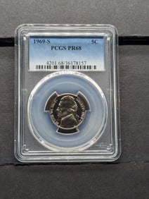 1969-S PROOF Jefferson Nickel - PCGS PR68
