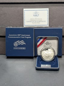 2007-P PROOF Jamestown 400th Anniv. Commem Silver Dollar in OGP w/ COA