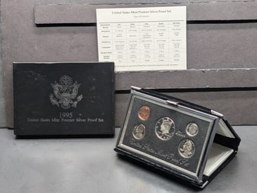 1995-S U.S. Mint Premier Silver Proof Set in OGP w/ COA Key Date 48 to 50