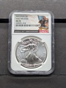 2016 American Silver Eagle - NGC MS70 *Early Release - 30th Anniv.*