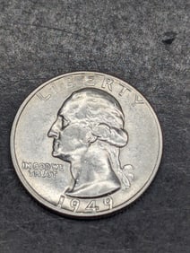 **AU/UNC** 1949-D Washington Silver Quarter
