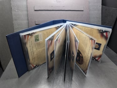 18 Complete Presidential Dollar Collection in Album w/ President Info Cards & Commem Stamps - Volume
