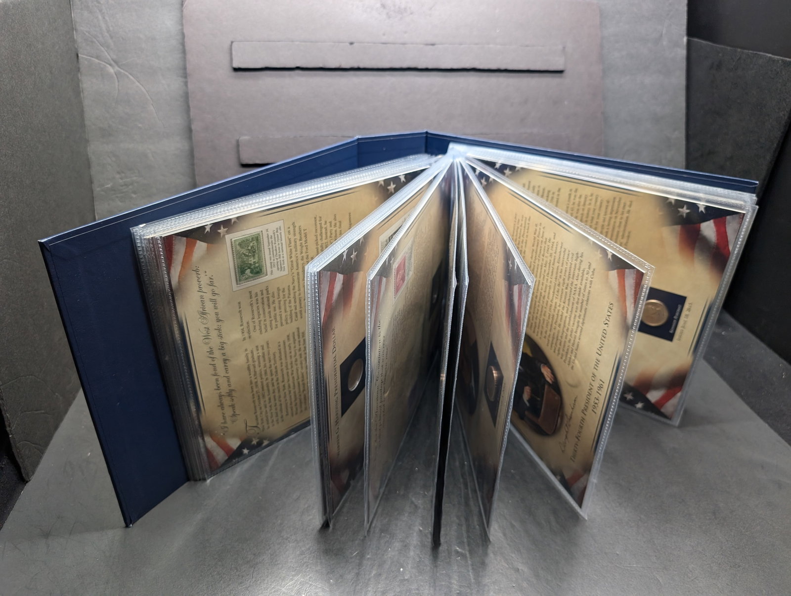 18 Complete Presidential Dollar Collection in Album w/ President Info Cards & Commem Stamps - Volume: 18 Complete Presidential Dollar Collection in Album w/ President Info Cards & Commem Stamps - Volume 2 of 2. Grover Cleveland To Richard Nixon