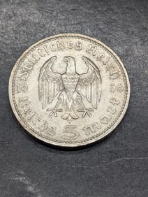 1936 Germany 5 Silver Reichsmark
